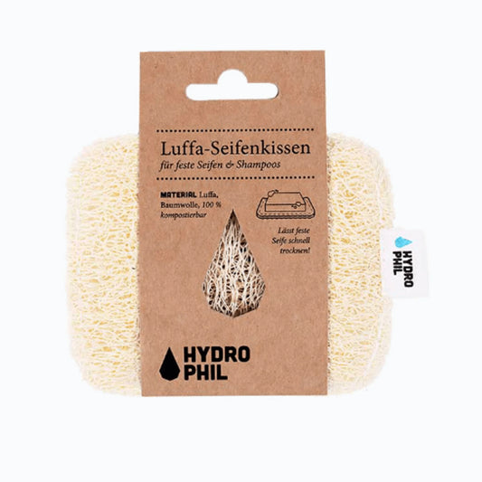 Almofada de luffa para sabonetes e champôs